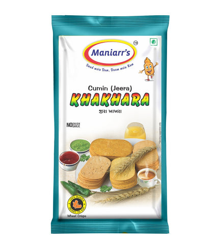 Maniarr's JEERA Khakhra (8 packs, Single Flavor, 360 gms)