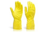 662 - Flock line Reusable Rubber Hand Gloves (Yellow 2 tone) - 1pc