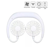 875 Portable USB Battery Rechargeable Mini Fan - Headphone Design Wearable Neckband Fan