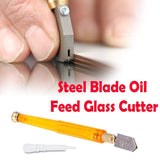 460 Antislip Metal Handle Steel Blade Oil Feed Glass Cutter