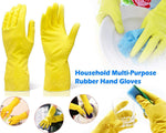 662 - Flock line Reusable Rubber Hand Gloves (Yellow 2 tone) - 1pc