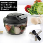 741 Mini Pull Chopper 450ml Handy Plastic Chopper with Triple SS Blade