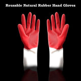 672 - Dual Color Reusable Rubber Hand Gloves (Red + White) - 1 pc