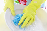 662 - Flock line Reusable Rubber Hand Gloves (Yellow 2 tone) - 1pc