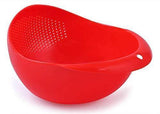 081A Multi-Function with Integrated Colander Mixing Bowl Washing Rice, Vegetable and Fruits Drainer Bowl-Size: 21x17x8.5cm