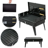 125 Stainless Steel Briefcase Style Barbecue Grill Toaster (Medium, Black)