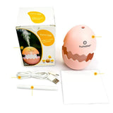 393 Funny USB Mini Egg humidiier with Colorful Night Light egg tumbler Aroma Diffuser for Car Home Office Mist Maker egg air purifier LED Light