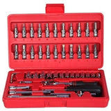 422 Socket 1/4 Inch Combination Repair Tool Kit (Red, 46 pcs)