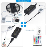 242 RGB Remote Control LED Strip Light- 16 Colors Changing, Waterproof (5-Meter)