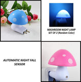 254 Automatic Night Sensor Mushroom Lamp (0.2 watt, Multicolour)