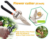 Easyshoppingstore Gardening Tools - Flover Cutter & Garden Tool Wooden Handle (3pcs-Hand Cultivator, Small Trowel, Garden Fork)