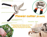 Easyshoppingstore Gardening Tools - Flover Cutter & Garden Tool Wooden Handle (3pcs-Hand Cultivator, Small Trowel, Garden Fork)