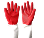 672 - Dual Color Reusable Rubber Hand Gloves (Red + White) - 1 pc